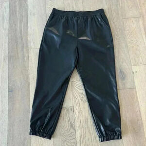 Johnny Was VEGAN LEATHER JOGGER Black Large $148